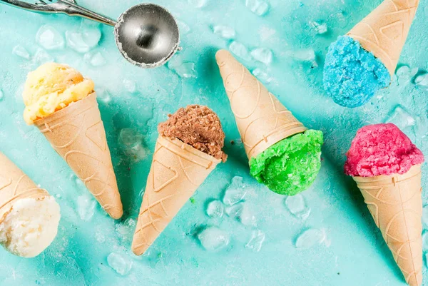 Набір різних яскравих морозива — стокове фото
