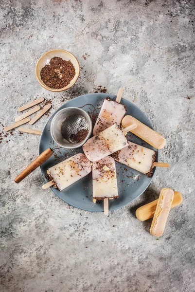 Tiramisu popsicles fagylalt — Stock Fotó