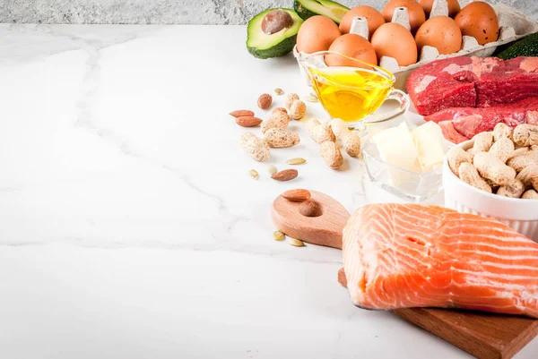 Ketogénico bajo en carbohidratos ingredientes de la dieta — Foto de Stock