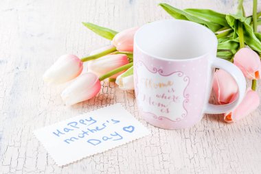 Anneler günü kavramı, tebrik kartı arka plan. Çiçek Lale o