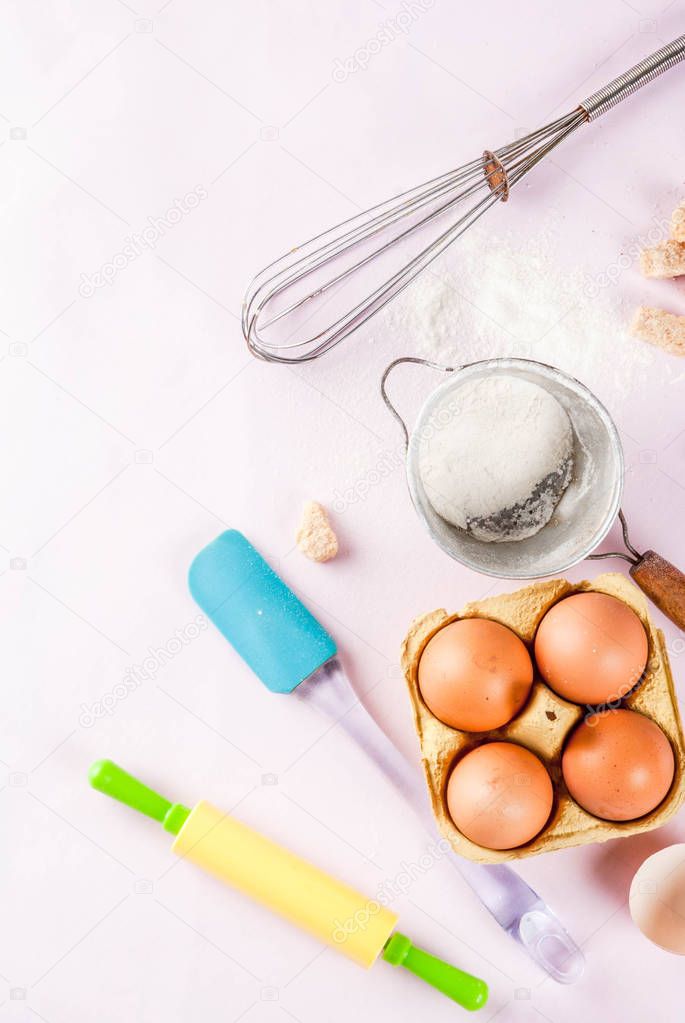Ingredients and utensils for baking