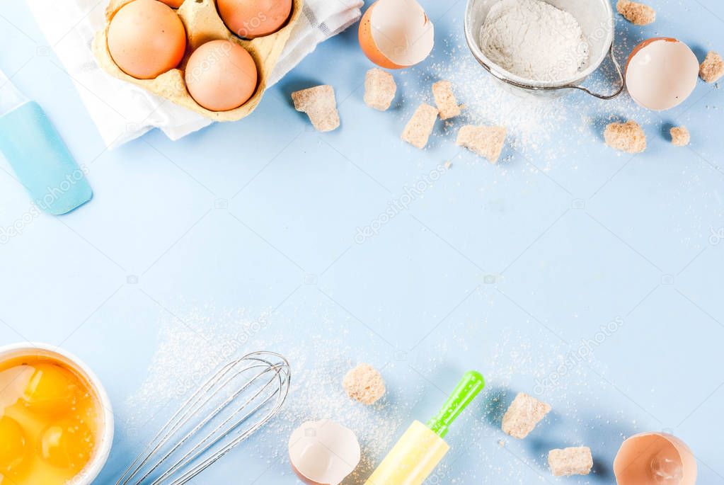 Ingredients and utensils for baking