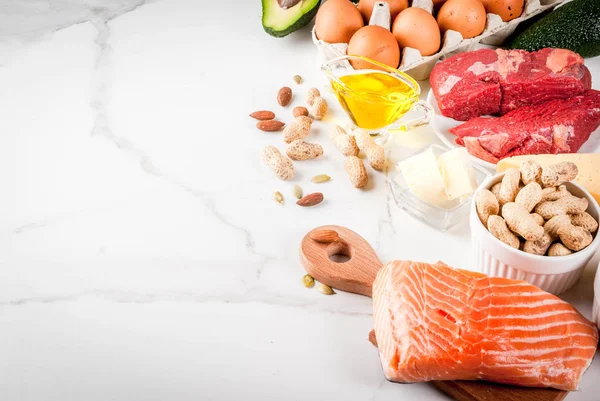 Ingredienti dietetici chetogeni a basso contenuto di carboidrati — Foto Stock