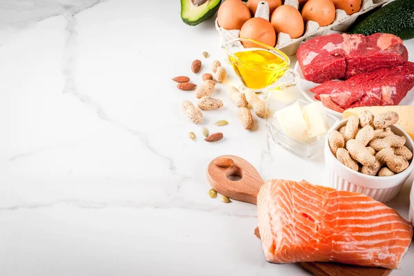 Ketogenní nízké sacharidů dieta ingredience — Stock fotografie