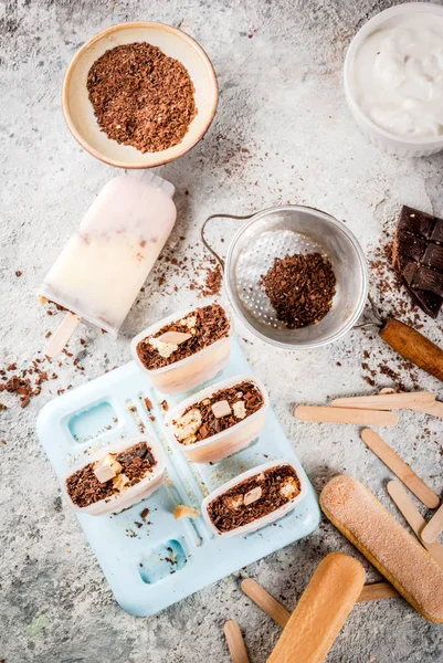 Tiramisu popsicles fagylalt — Stock Fotó