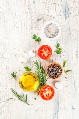 Otlar ve baharatlar arka plan yemek