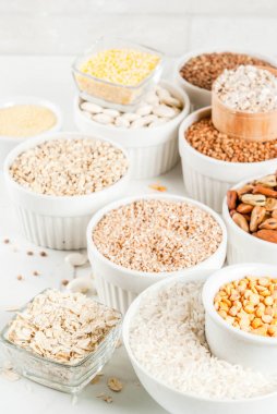 Çeşitli türleri tahıl tahıl kabuğu çıkarılmış tane