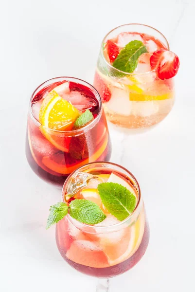 White, red and pink sangria