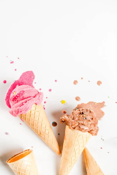Colorful melting ice cream — Stock Photo, Image