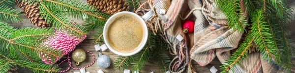 Weihnachten Winter Kaffeetasse — Stockfoto