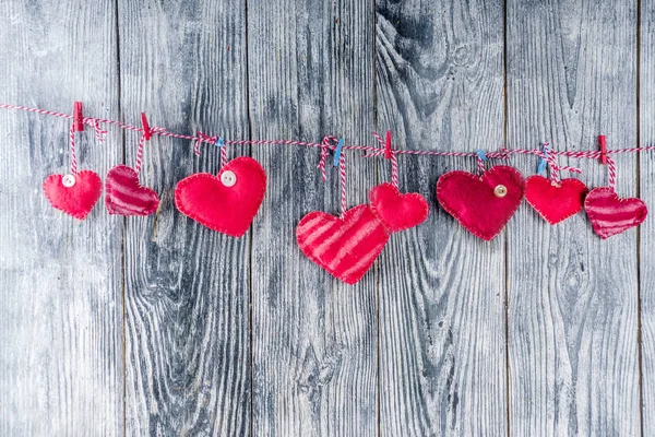 Gingham liefde Valentijnskaarten harten achtergrond — Stockfoto