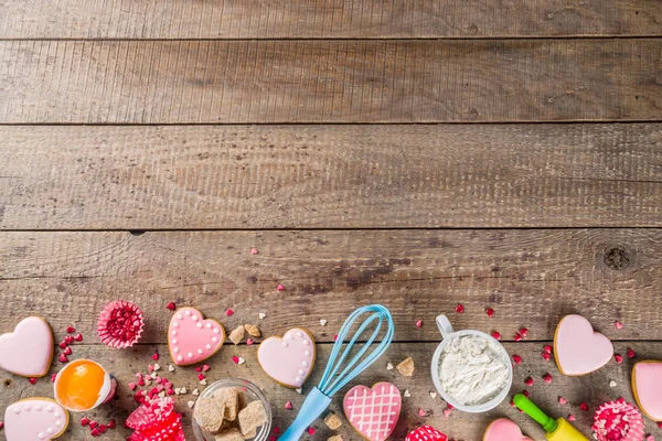 Valentine day baking background — Stock Photo, Image