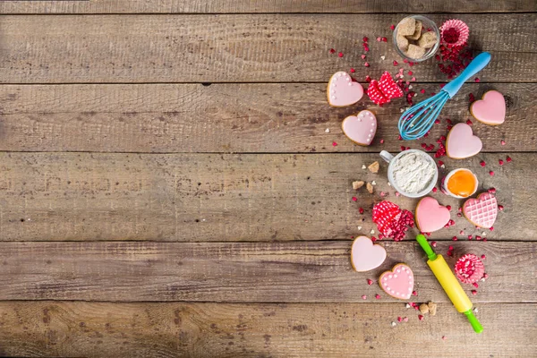 Valentine day baking background — Stock Photo, Image