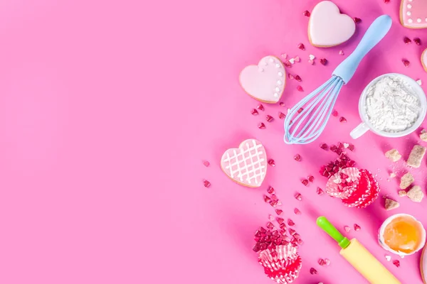 Valentine day baking background — Stock Photo, Image