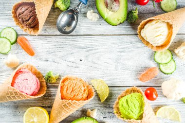 Son moda renkli sebze dondurma