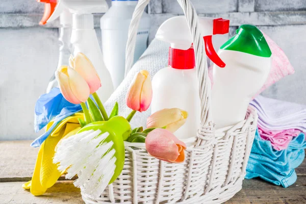 Spring home cleaning and housekeeping background