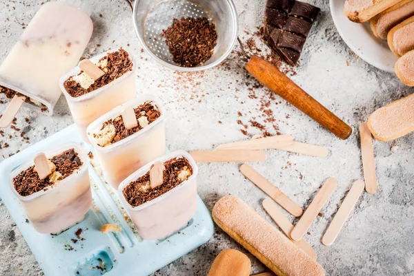 Tiramisu popsicles fagylalt — Stock Fotó