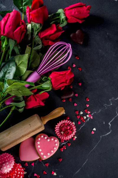 Valentijnsdag bakken achtergrond — Stockfoto