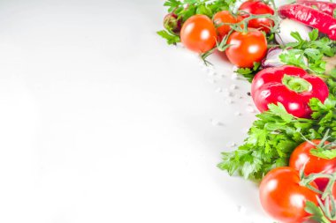 Taze sebze ve otlar ile pişirme arka plan