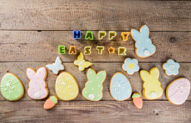 Happy easter background with cookies clipart