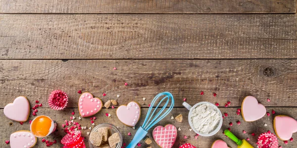 Valentine day baking background — Stock Photo, Image