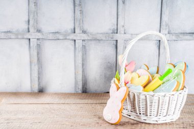 Kurabiyelerle mutlu paskalya arkaplanı