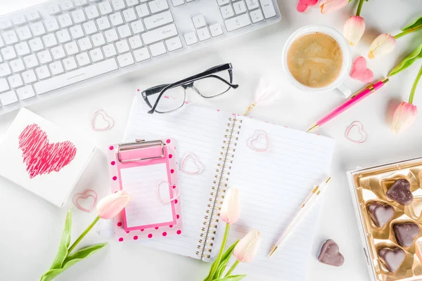 Spring woman office concept flatlay — 스톡 사진