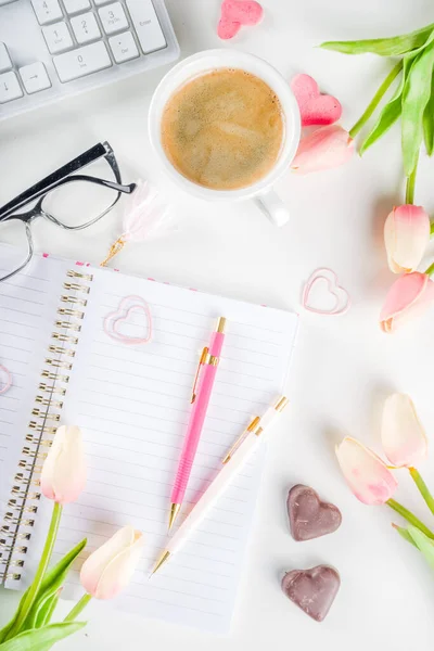 Spring woman office concept flatlay — 스톡 사진