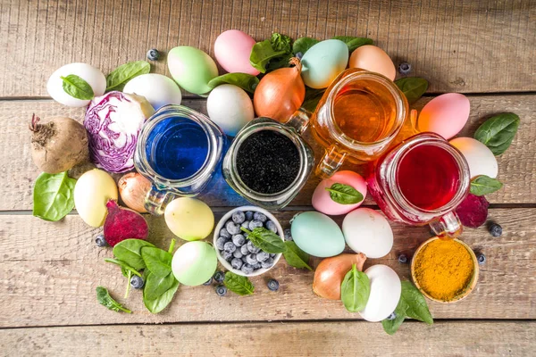 Easter eggs painted with natural dye