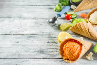 Son moda renkli sebze dondurma