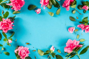 Floral pattern with pink spring flowers