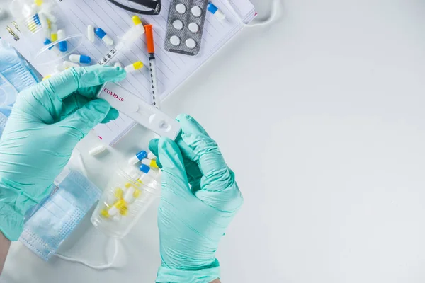 Всесвітня Концепція Коронавірусної Епідемії Пандемія Covid 2019 Ncov Лабораторна Тестова — стокове фото