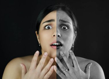 Portre kız, makyaj sorun cilt