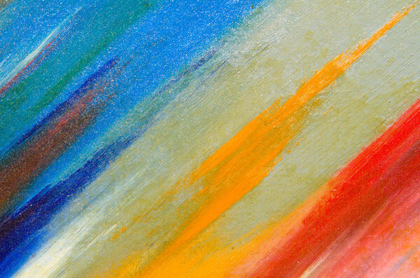 The palette of blue on the canvas