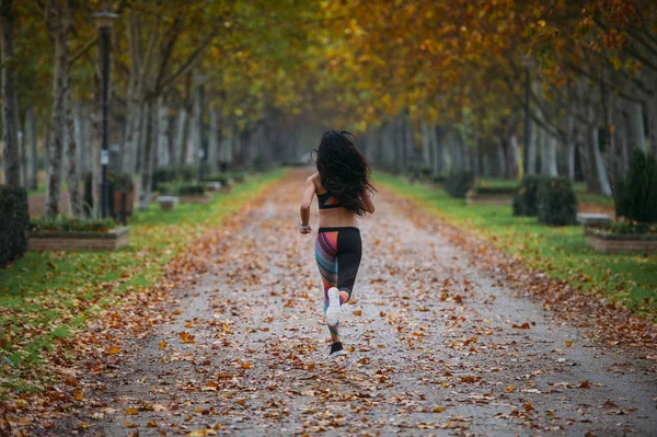 Mulher praticando corrida no parque — Fotografia de Stock