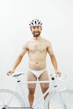 Beyaz Bisiklet adamla Nake