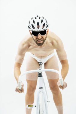 Hareket bir nake bisikletçi portresi.