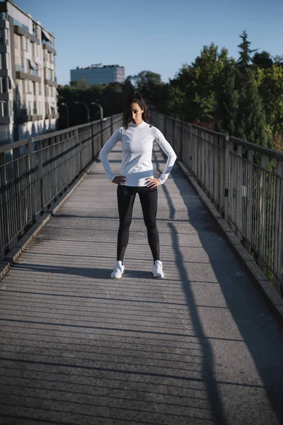 woman athlete in the street