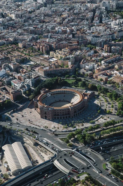 Vista aérea da arena de toureiros Las Ventas em Madrid, Espanha — Fotografia de Stock
