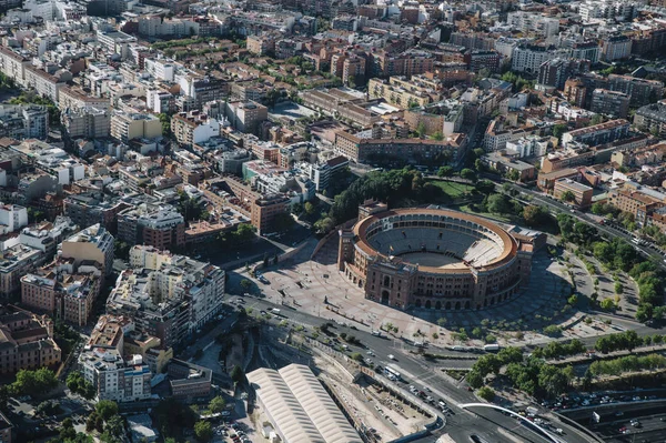 Air widok pierścienia torreador Las Ventas w Madrycie, Hiszpania — Zdjęcie stockowe