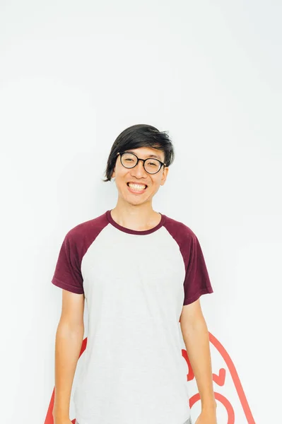 Portrait Asian Young Man Looking Camera — Stock Photo, Image