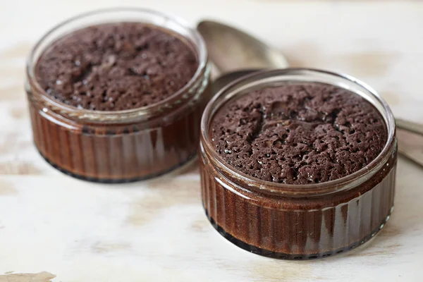 Chocolate pudding cakes portions — Stock Photo, Image