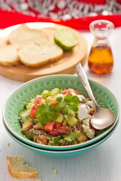 Tabbouleh Sałatka z serem feta — Zdjęcie stockowe