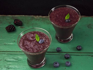 Blueberry smoothie saman ile 