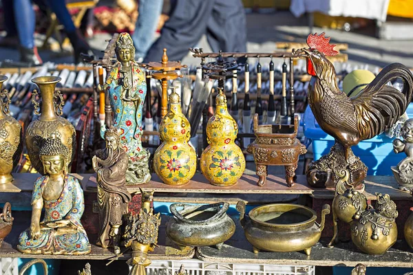 Estátuas buda chinês Pequim Panjiayuan mercado de antiguidades — Fotografia de Stock