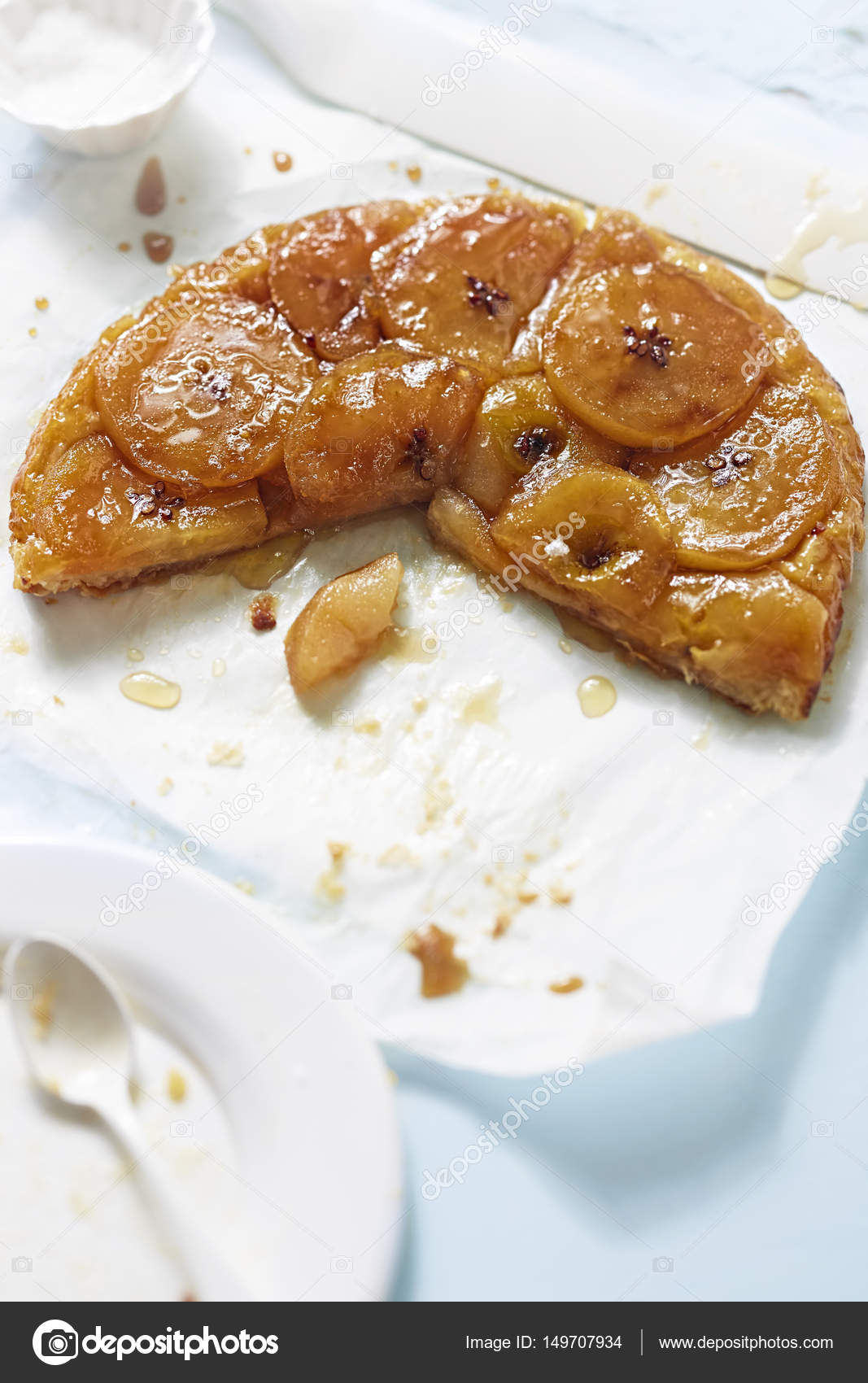 Tarte Tatin Apple Tart With Caramel Stock Photo