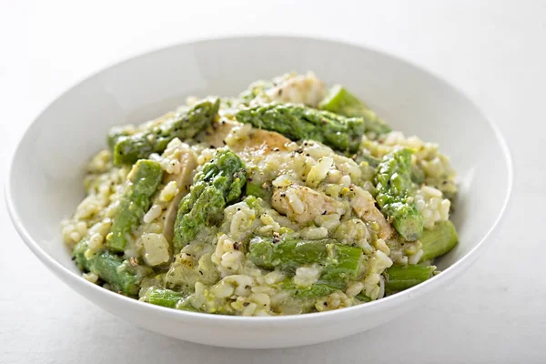 Chicken and asparagus risotto