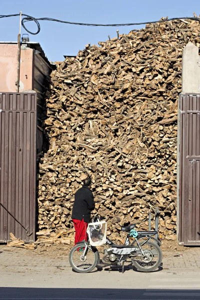 Pile of wood, Marrakech, Morocco Royalty Free Stock Images