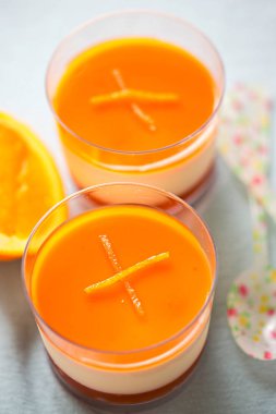 Portakal limon kremalı sangria tatlı pot jöle