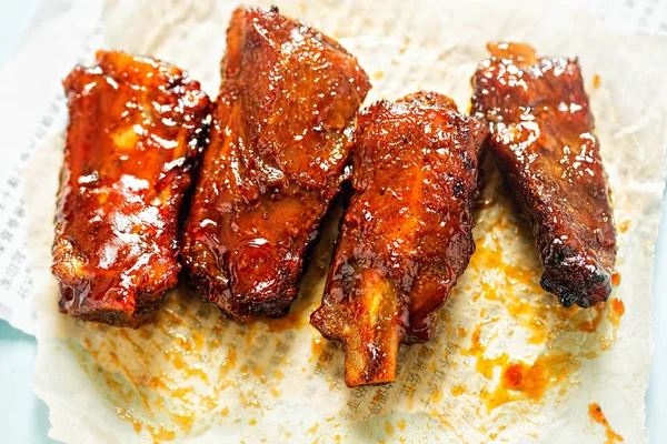 Tatlı ve yapışkan yedek Domuz kaburga